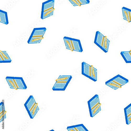 Canvas Print copybook and pen isometric seamless pattern