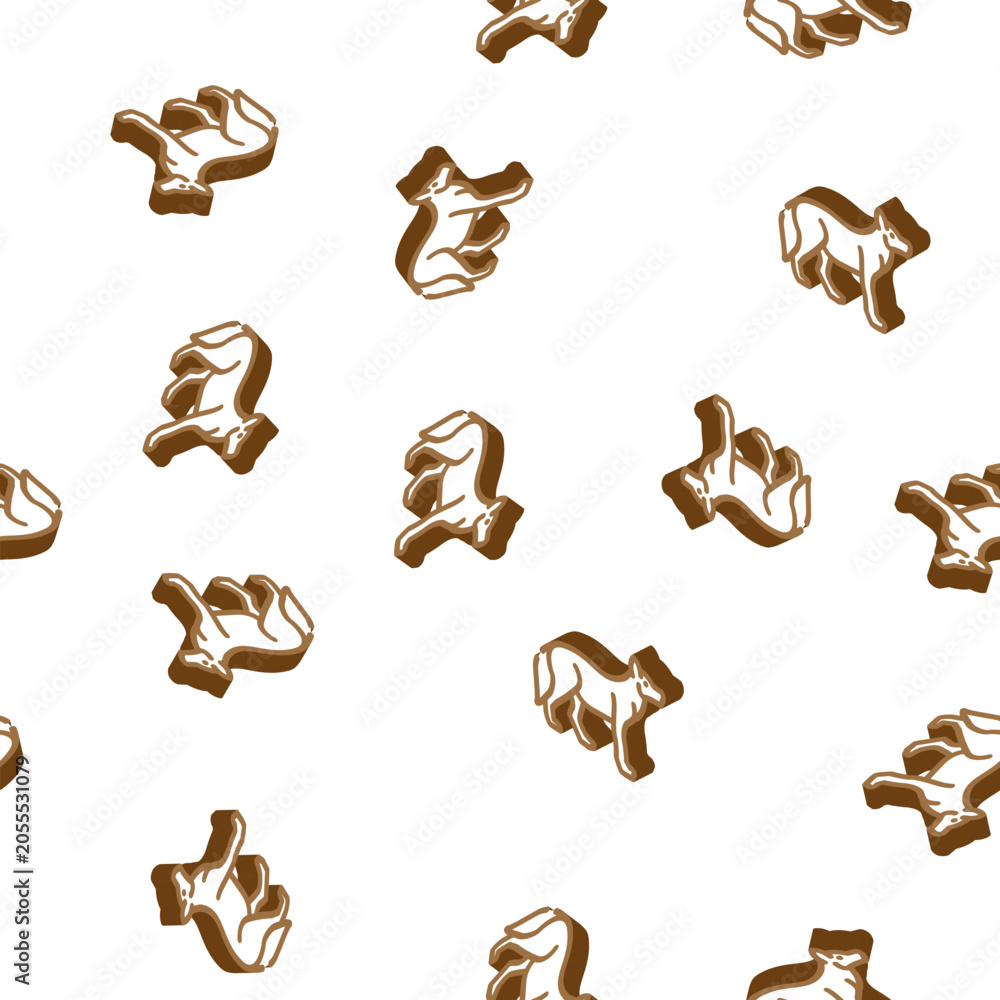 Obraz premium wolf animal isometric seamless pattern. wolf animal sign illustration
