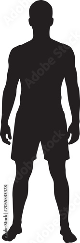 Slika na platnu Minimalist also transparent background, black silhouette of, a standing male, fi