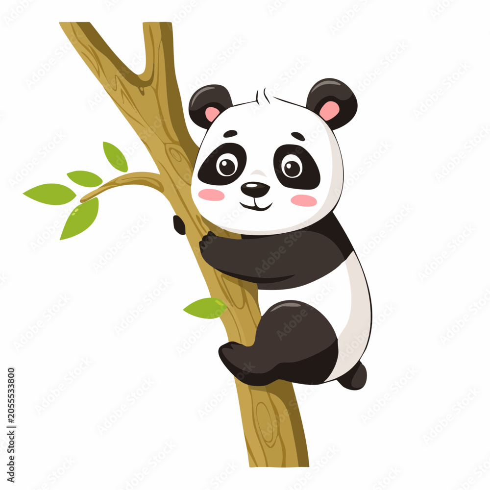 Fototapeta premium Baby-Panda im Baum (verspielt)