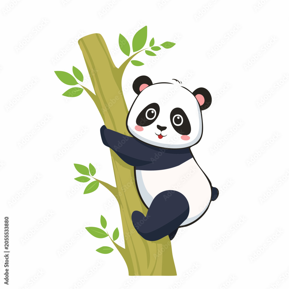 Fototapeta premium Baby-Panda im Baum (verspielt)