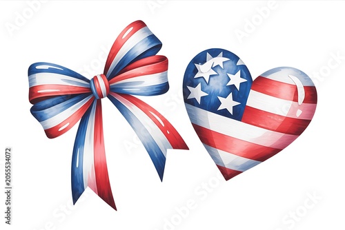 American flag satin bow artwork high resolution picture