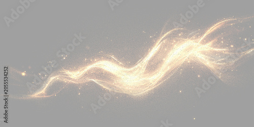 Konstfotografi Transparent PNG golden curved light ribbon with glowing shine and bright gold du