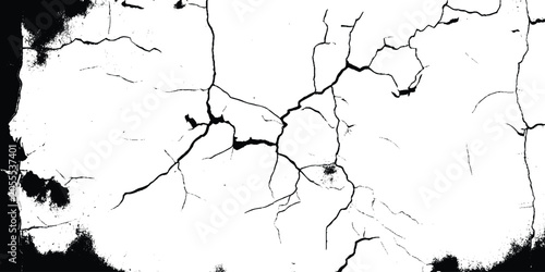 Принти на полотні Grunge style black and white texture, cracky messy dust overlay background