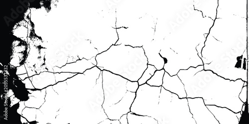 фотографія Grunge style black and white texture, cracky messy dust overlay background