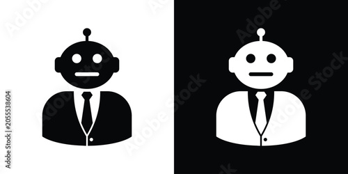 Fotografi Professional robot businessman avatar icon in a suit and tie