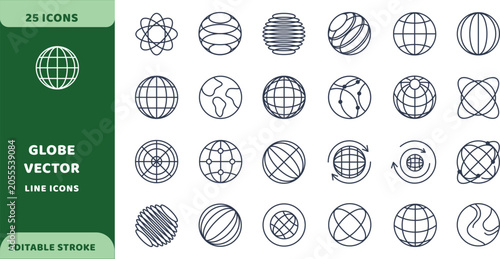 Tableau sur toile Globe vector icons