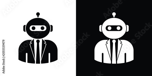 Bilde på lerret Professional robot businessman avatar icon in a suit and tie