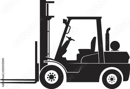 Fotografie forklift clipart simple side profile warehouse logistics symbol