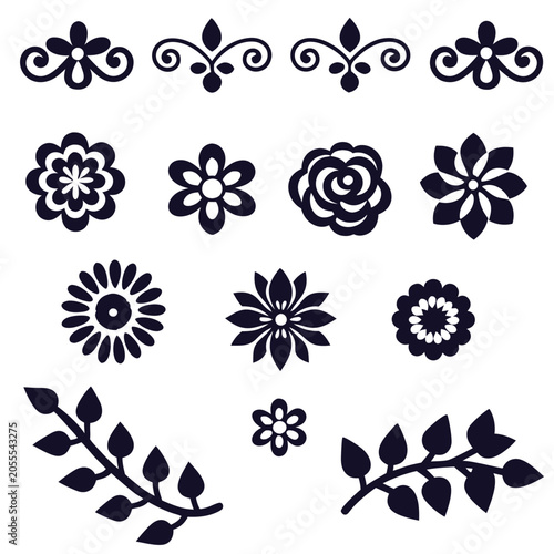 floral vector design elementor set