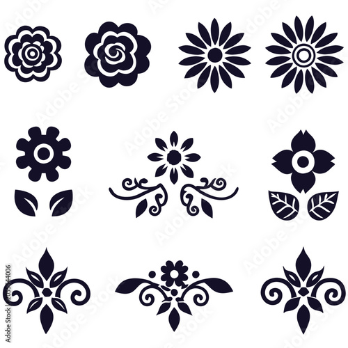 floral vector design elementor set