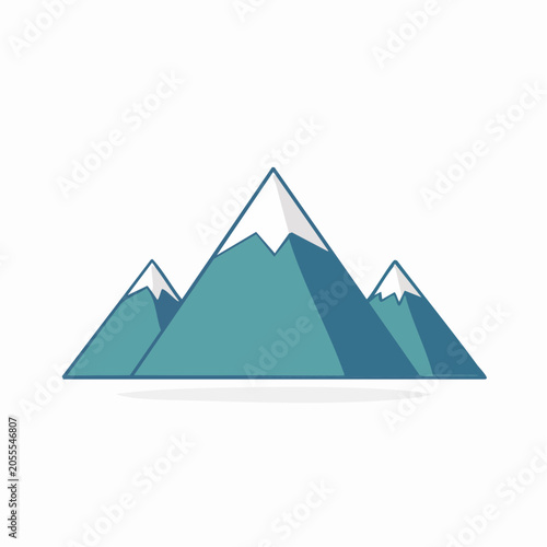 Stylized Mountain Peaks with Snow Caps