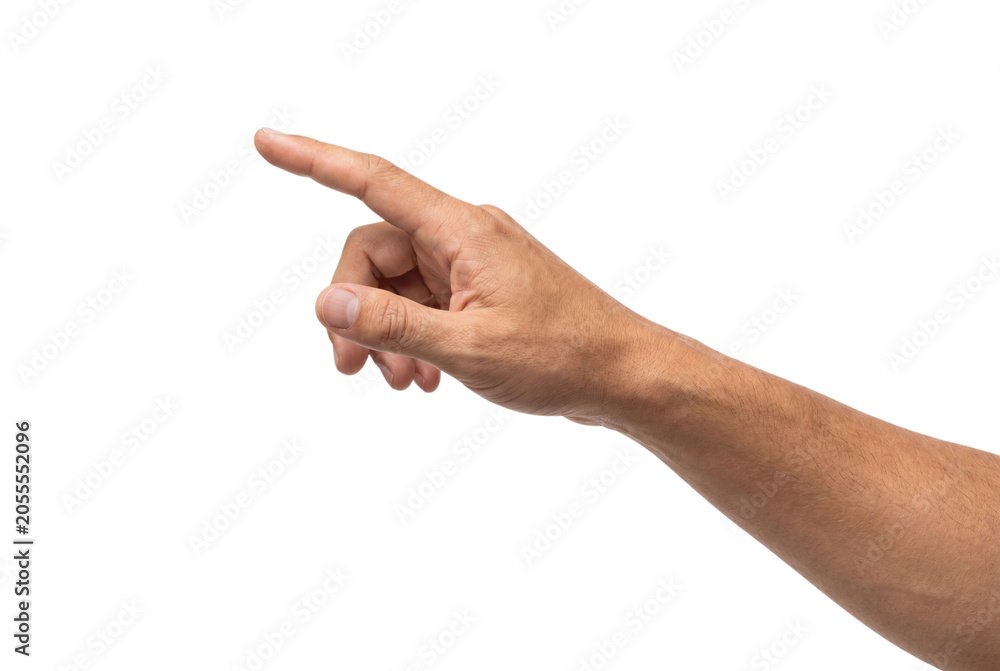 Fotografie Pointing hand gesture, isolated on transparent background