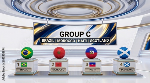 Group c soccer tournament standings display