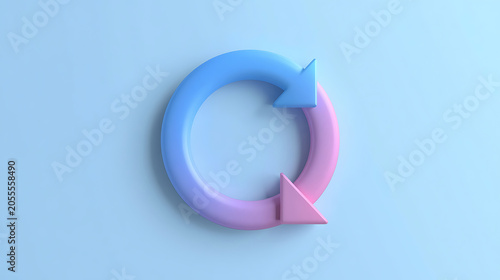 This is a 3D rendered reload or refresh icon featuring a circular arrow