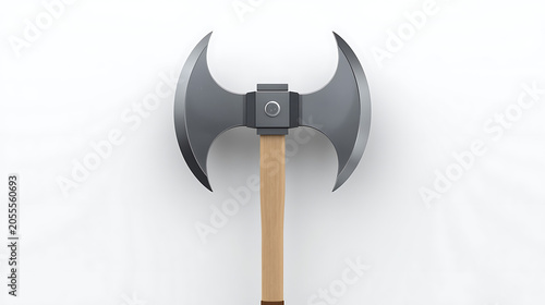 This is a double-bladed battle axe, often depicted in fantasy settings and digital media