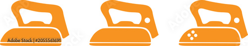 Fotografie Retro electric clothes iron icon set