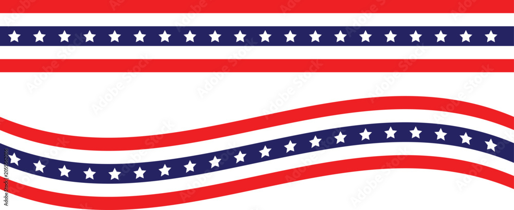 Photos American flag ribbons seamless pattern set
