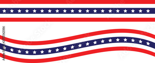 Photos American flag ribbons seamless pattern set