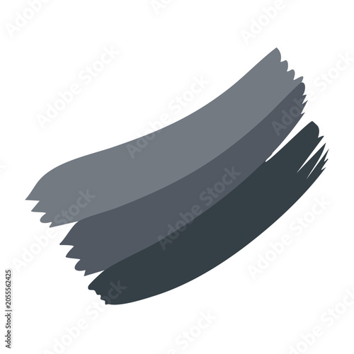 Abstract gray brush stroke isolated on transparent