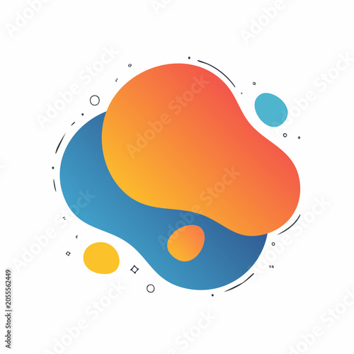 Abstract Gradient Blob Shapes with Decorative Elements