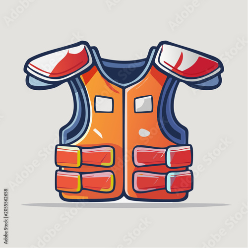 Illustration of a cartoon American football shoulder pad