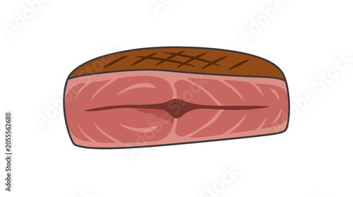 Obraz na płótnie Grilled tuna steak or seared meat cutlet.