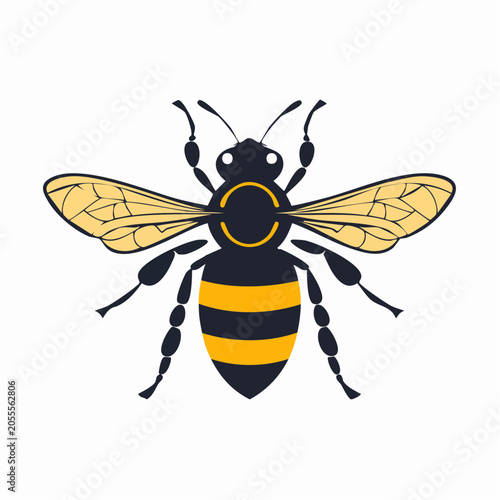 Stylized Illustration of a Bee