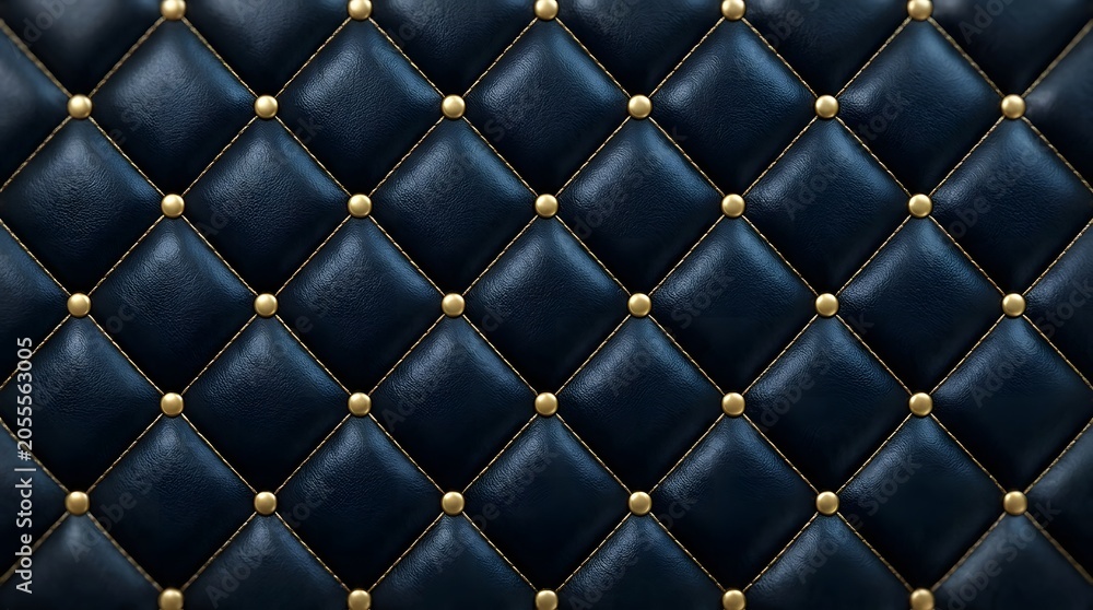 Naklejka premium Black tufted upholstery texture with diamond pattern and shiny buttons