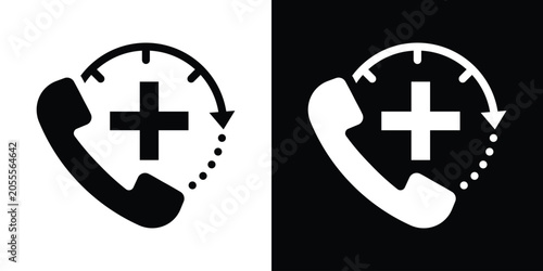 Schilderij op canvas Emergency medical phone call icon
