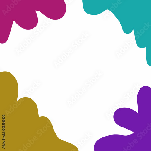 Set of bold color corner element