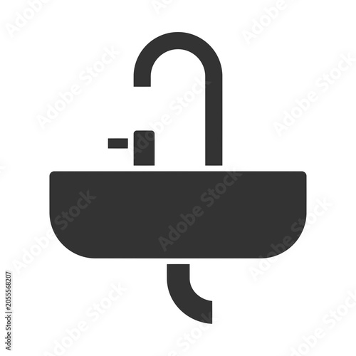 black silhouette washbasin icon