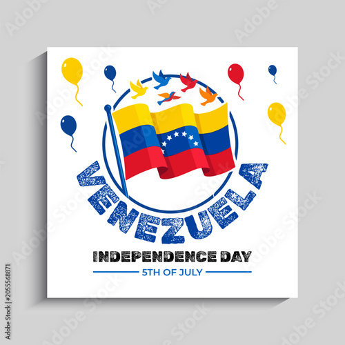 Venezuela independence day social media Instagram post banner template
