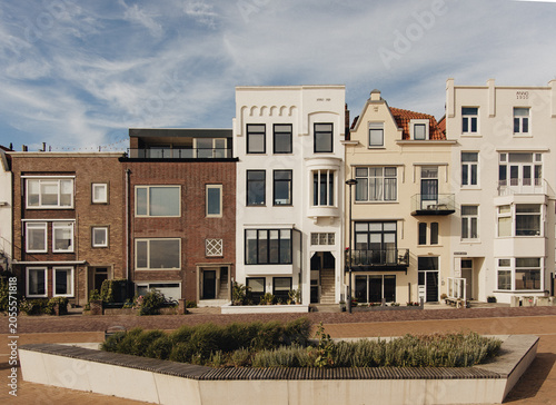 Canvas Print Traditional Dutch residential houses on Boulevard Bankert in Vlissingen, Netherl