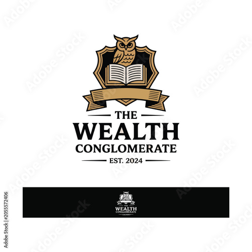 Bild auf Leinwand The Wealth Conglomerate Logo - Financial Wisdom Emblem