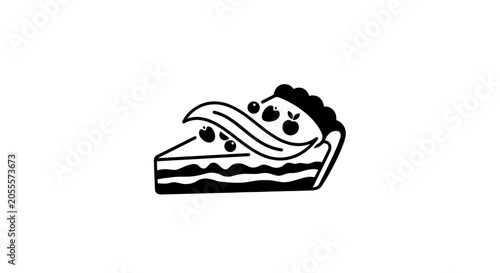 Photos Simple Slice Of Pie With Berries And Swirl