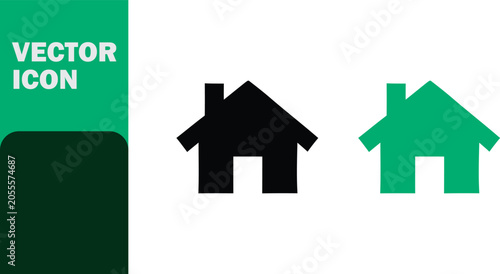Minimalist house icon set for website navigation and interface design