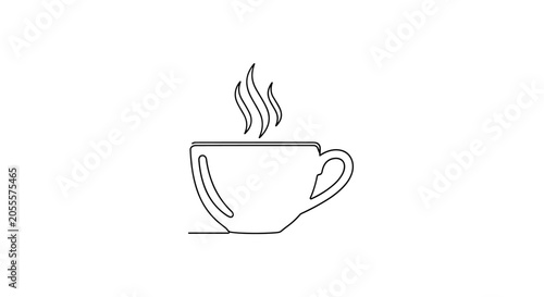 Foto Minimalist Coffee Cup with Steam Line Art