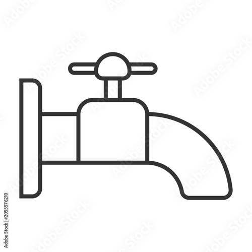 black outline faucet iconblack outline faucet icon