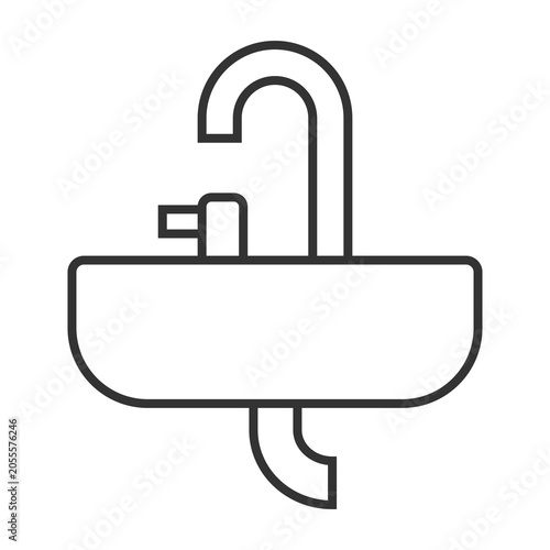 black outline washbasin icon
