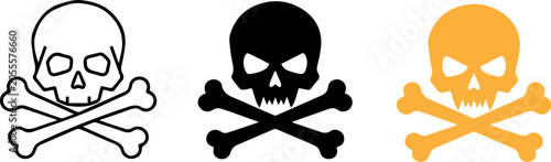 Foto Three skull crossbones icon.