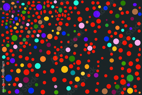Colorful abstract circles of various sizes arranged on a clean plain background. This modern geometric design features vibrant colors, smooth shapes, and a minimalist aesthetic, making it ideal for wa