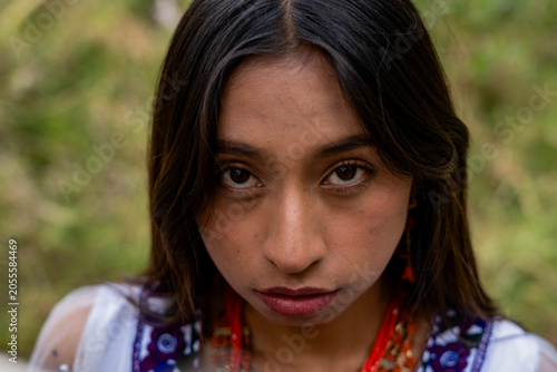 Fotografie Indigenous young woman looking with intense gaze