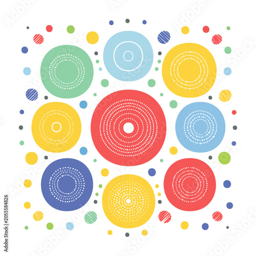 Colorful Circles Flat Design Vector