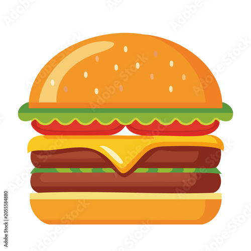Flat Design Burger Illustration