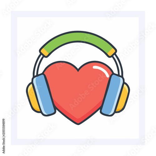 Flat design heart with ribbon vector