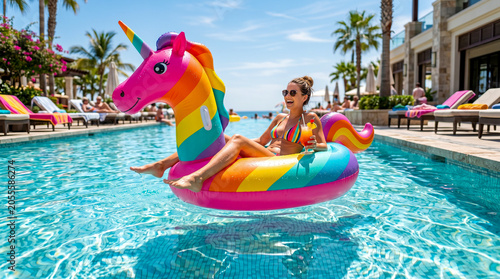 Flotador inflable representando ocio y diversión durante las vacaciones.