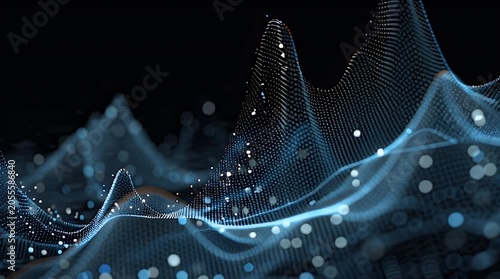 Digital wave-like structure of illuminated particles against a dark background