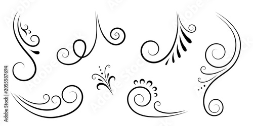 фотографія A set of decorative elements curls