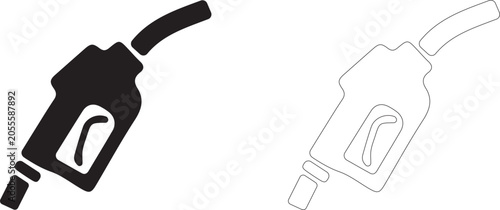 Tableau sur toile Fuel nozzle vector icon, gas pump handle symbol, filling station service and commercial fleet logistics